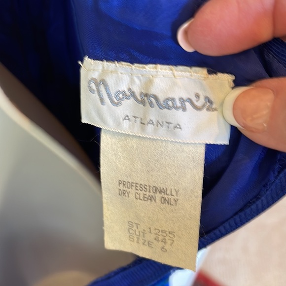 VINTAGE (80s) Blue Sequined Formal Gown / Dress - Picture 7 of 8